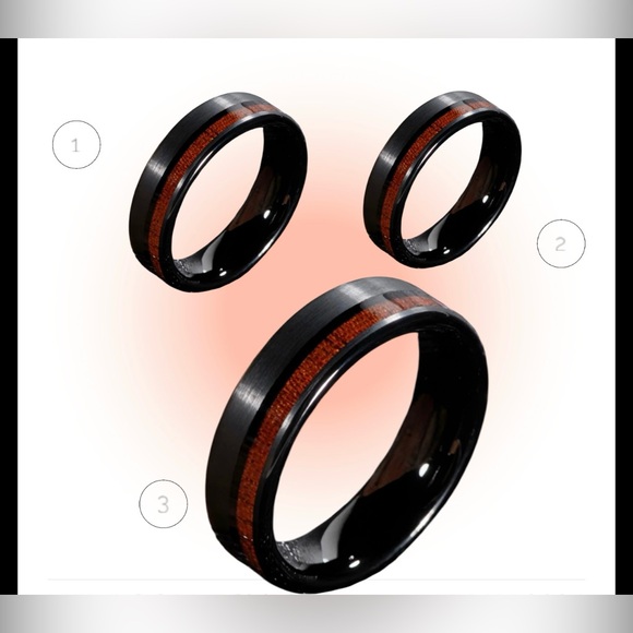 Stainless Steel Anvil Dagda Shadowed Groove Wood Inlay Carbid Band Big Sizes too - Picture 7 of 10